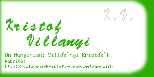 kristof villanyi business card